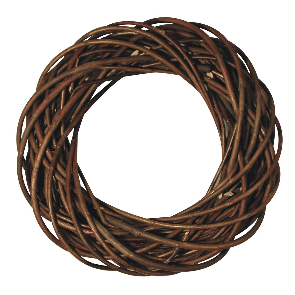 Rayher Natural Willow Twig Wreath - 25 cm Diameter, Braided Base for Door Wreath and Home Decoration