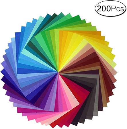 Anjing 200 Feuilles De Papier Origami Simple Face Aux Couleurs