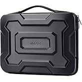 MOSISO 15-16 inch Laptop Hard Case, 15.6 inch Waterproof Shockproof Computer Bag Compatible with MacBook HP Dell, Mechanical Geometric EVA Carrying Sleeve Laptop Case Hard Shell with Handle, Black