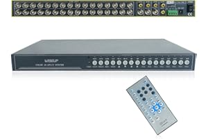 Wiseup™ 16Ch Real time Video Multiplexer Motion Detection CCTV Security Video Quad Processor with Remote Control