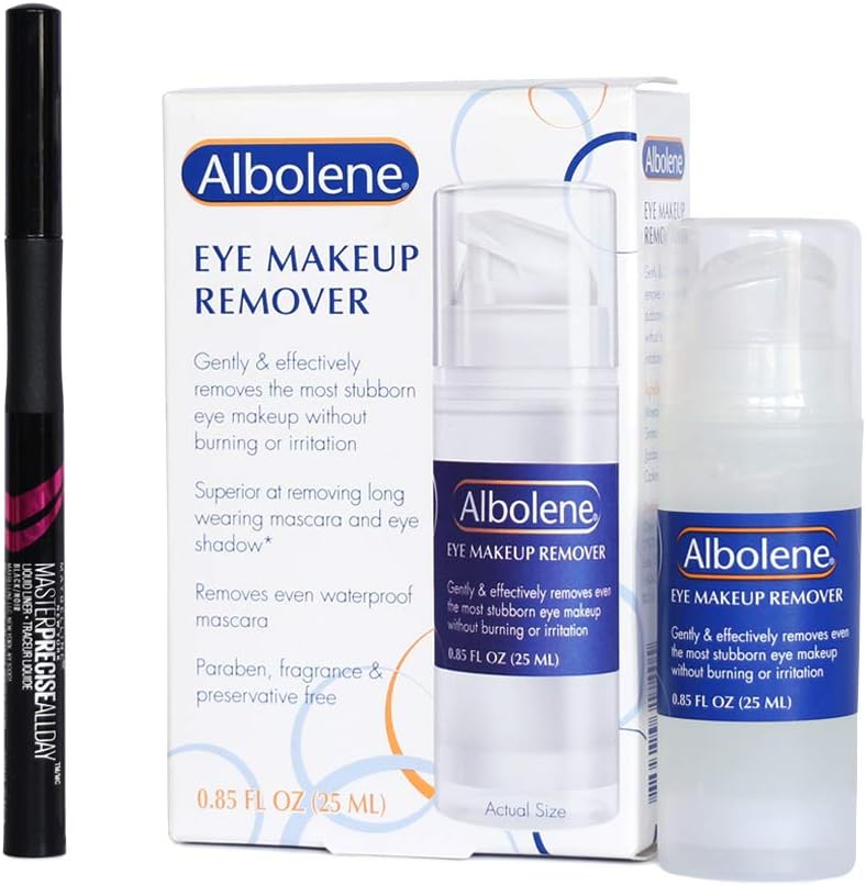 Maybelline Master Precise All Day Liquid Eyeliner Makeup and Albolene Eye Makeup Remover