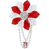 MKISWIN Soror Gift for Women Pearl Flower Brooch Pin with Red Elephant Greek Sorority Paraphernalia Gift Sisterhood Jewelry for Soror