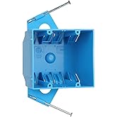 XIUTE 1Pcs Nail On 2 Gang Electrical Outlet Boxes Plastic New Work Standard Blue Switch/Outlet Wall Electrical Box 32 Cubic, ETL Certified