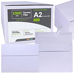 Winlyn 1000 Pcs Bulk A2 Invitation Envelopes in