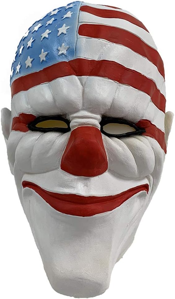 Payday2 Chains Dallas Heist Latex Mask Clown Joker Cosplay Costume Props