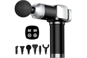 CAMEFER Deep Tissue Massage Gun, Portable Percussion Electric Muscle Massager for Pain Relief, Handheld Massagers with 30 Speeds & 6 Attachments for Back and Neck, Gifts for Men Women