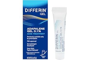 Differin Acne Treatment Gel, 30 Day Supply, Retinoid Treatment for Face with 0.1% Adapalene, Gentle Skin Care for Acne Prone Sensitive Skin, 15g Tube (Packaging May Vary)