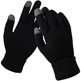 RARITYUS Women Men Winter Touch Screen Gloves Warm Knit Texting Mittens for Smartphone