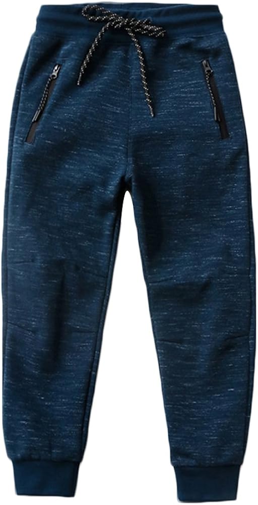 KISBINI Big Boys Cotton Sweatpants Sweats Athletic Pants for Children Navy 8T: Clothing