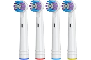 MAILINK Replacement Toothbrush Heads for Oral-B, 4 Pack Replacement Heads Compatible with Oral B Braun Electric Toothbrush, 1 Count (Pack of 4)