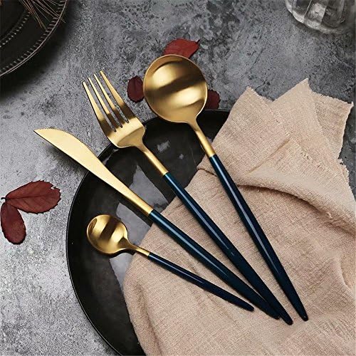 Frolahouse 4-Piece, Cutlery,Home Use 304 Stainless Steel Western Tableware Dinnerware Set knife fork spoon Dersert spoon, Service for 1