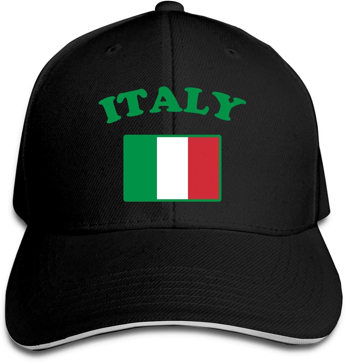 Flag of Italy Women/Men Adjustable Peaked Sandwich Cap Baseball Cap