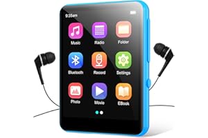 64GB 2.4" Full Touch Screen MP3 Player with Bluetooth 5.3, Portable HiFi Sound Quality Music Player with Speaker, FM Radio, L