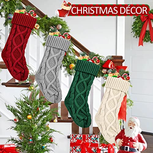 Christmas Stockings 4 Pack 18 Inches Large Personalized Knitted