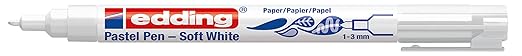 edding Soft Pastel Pen 1500 weiß, Rundspitze: 1-3 mm, Farbe: weiß