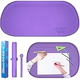 CealumVita 24"x16" Oval Silicone Mats for Crafts - Non-Slip Painting Mat with Raised Edges, Reusable Table Protector for Resin, Clay, Paint ，Playdough ，Jewelry-Making & Crafts Creation (Purple)