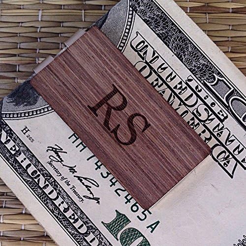 Custom Engraved Walnut Wood Money Clip | Personalized Minimalist Wallet for Men