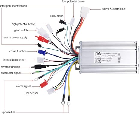 Vgeby Ebike Speed Controller 48v 500w Brushless Motor Sine Wave Controller For Electric Bicycle Scooter