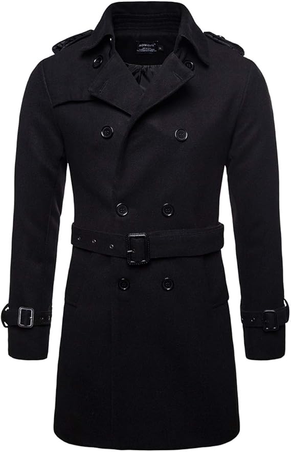 manteau long en laine noir femme