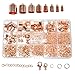 Cord End Cap for Jewelry Making, Kumihimo End Cap Finding Kit for Leather, Tassels; Rose Gold Assorted Sizes 840 PCs by Mandala Crafts