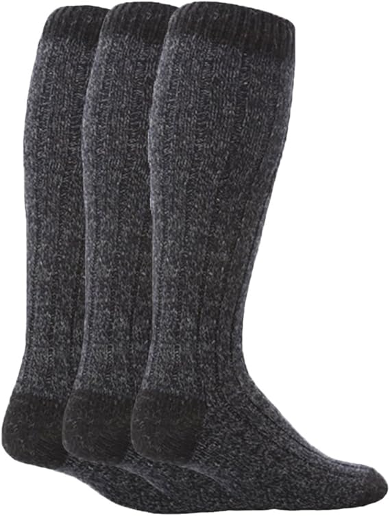 Workforce 3 Pairs Mens Extra Long Knee High Thick Warm Wool Rich