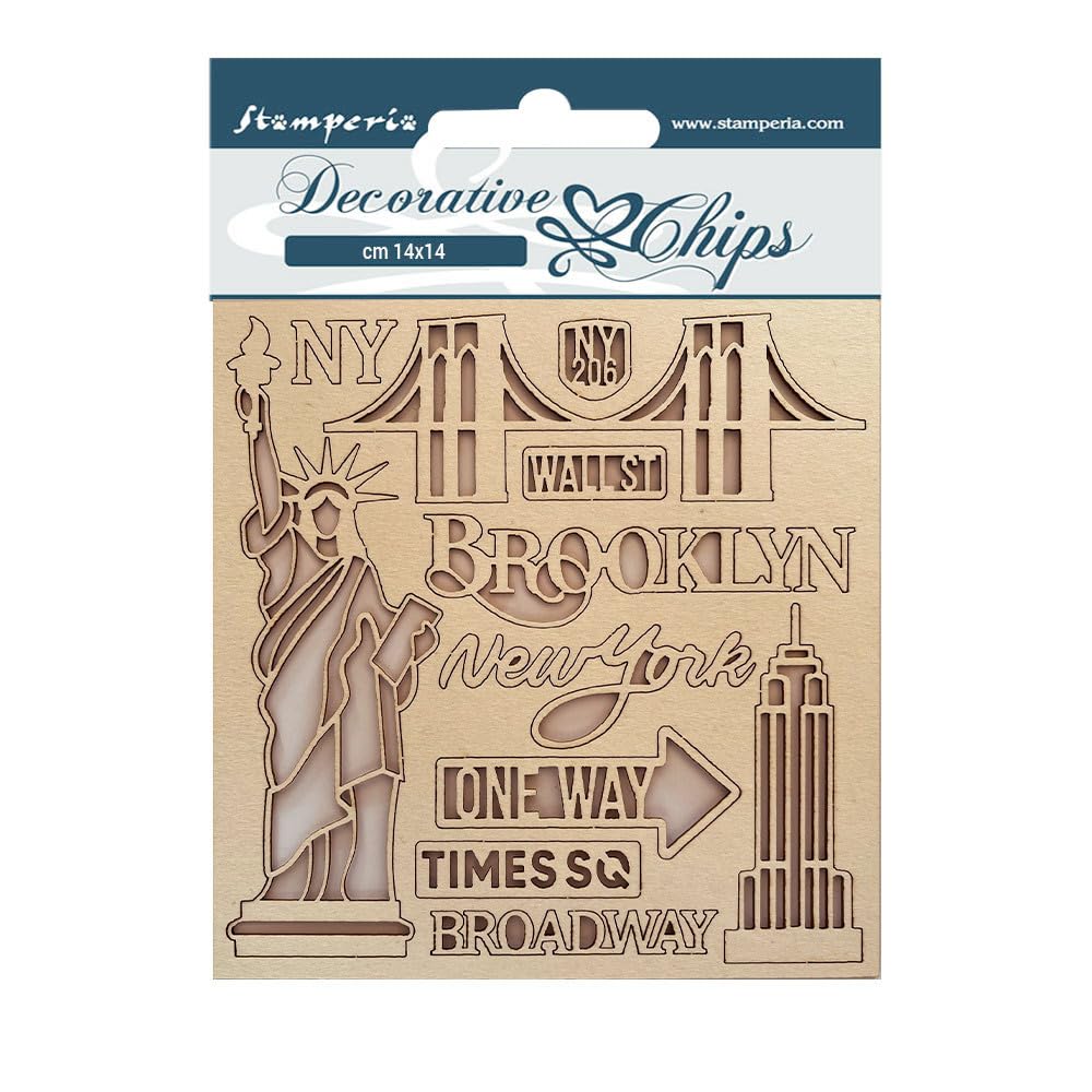 Stamperia International Decorative Chips - Sir Vagabond - Aviator York, SCB132, OSFA, White