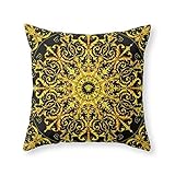 Teresa Versace Gold Throw Pillow Covers 18 x 18 Inch