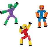 Zing StikBot Crazy Faces 3-Pack &ndash; Exclusive Solid Colors | Posable Action Figures with Suction Cups for Stop-Motion Animation &amp; Creative Play | Award-Winning STEAM Toy, Age 4+
