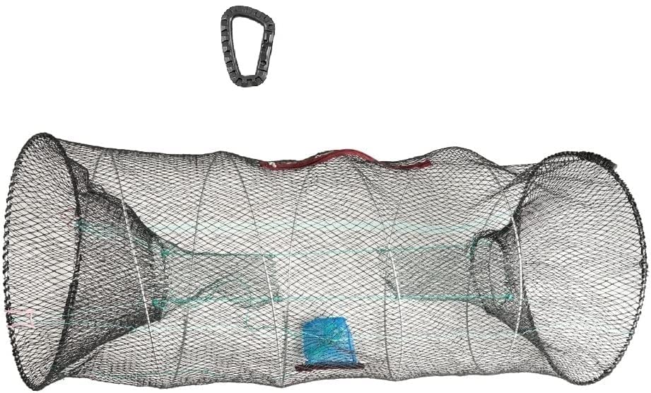 Blntackle76 Bait Fish Trap Fishing Equipment, 60 x 30 x 30 cm, Polyester, Folding, Zipper, Free Carabiner