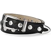 JASGOOD Women Leather Belt Fashion Studded Belt Ladies Punk Belt Vintage Leather Belt for Jeans Dress