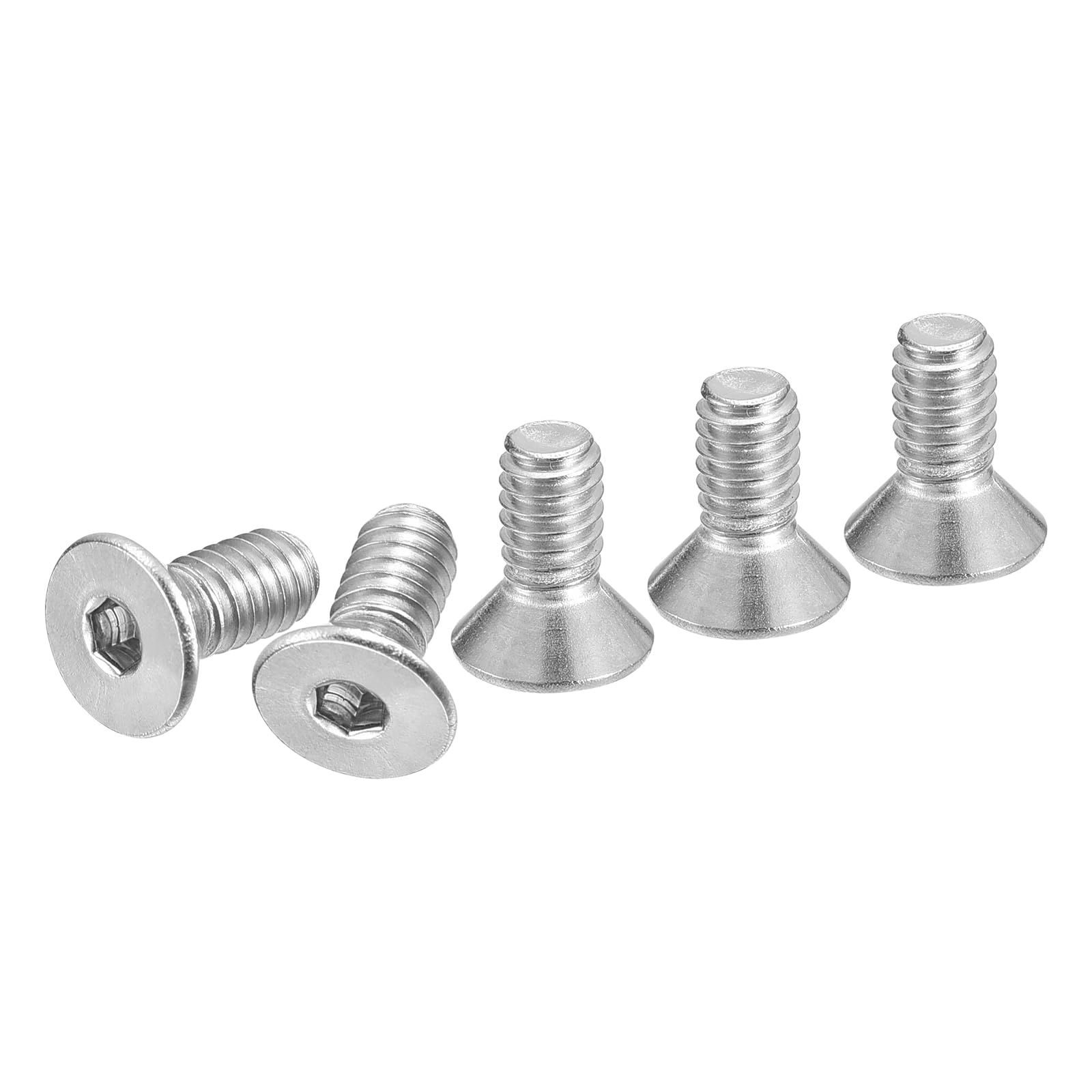 DTGN #8-32 x 3/8" Flat Head Socket Cap Screws, 50 Pack 304 Stainless Steel Hex Socket Flat Head Screws, Full Thread, Countersunk Bolts