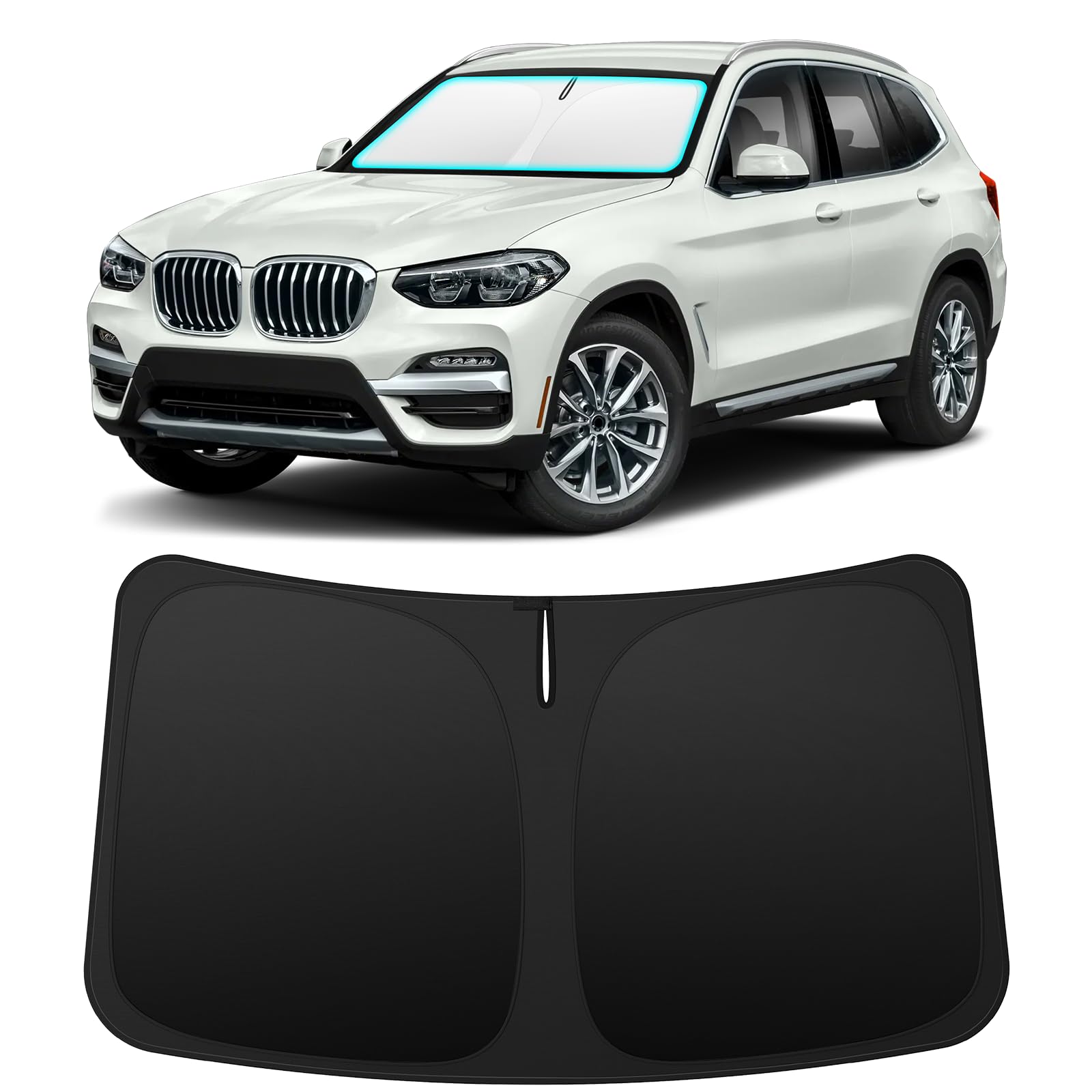 Photo 1 of INSAUTO Foldable Windshield Sun Shade for BMW X3 2018-2025, Heat & UV Protection Car Sunshade with Storage Bag, Keep Interior Cool & Easy Installation