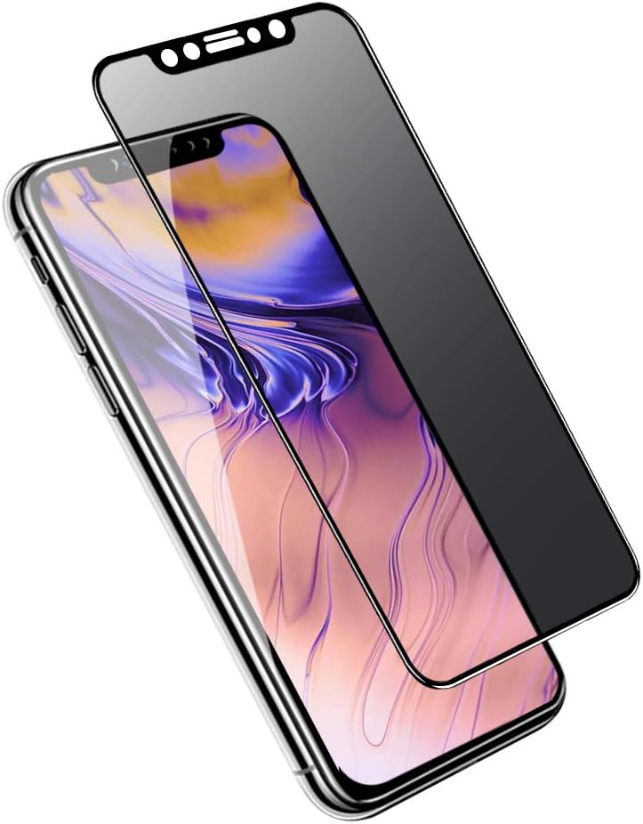 VIUME iPhone XS Max Screen Protector, Premium 6D Curved Edge Full Coverage Anti Glare/Anti Spy/Privacy Tempered Glass Screen Protectors for iPhone XS Max 6.5" Film