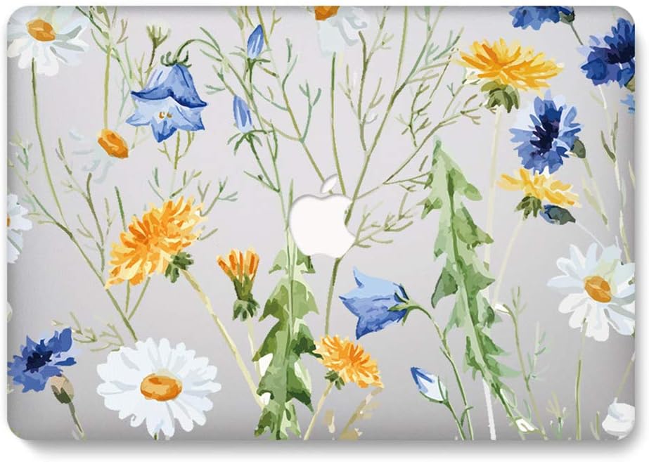 One Micron for MacBook Air 13.3 inch 2018 2019 2020 Release Case Soft Touch Plastic Hard Matte Case Floral Pattern Scratch Guard Cover for New MacBook Air 13 (A1932), Clear Floral