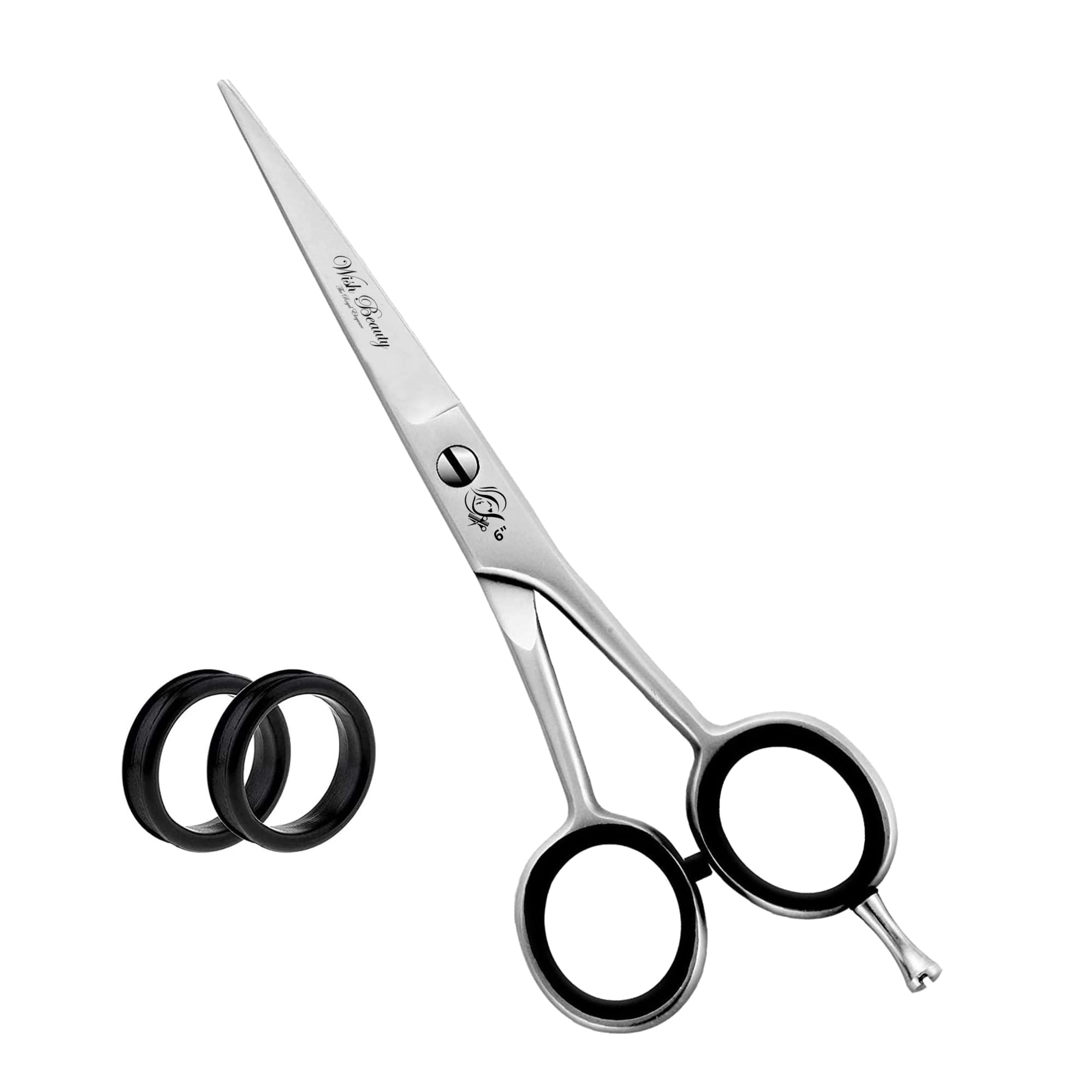 Wishbeauty 6" Hairdressing Scissors, Hair Cutting Scissor for Professional Hairdressers, Barber Stainless Steel Scissors for Hair Cutting, Sharp Hair Scissors for Women (Silver 6 inch)