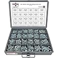 Unslotted Hex Washer Head Sheet Metal Self Drilling Tek Screw Assortment Kit - 1466 Pieces!