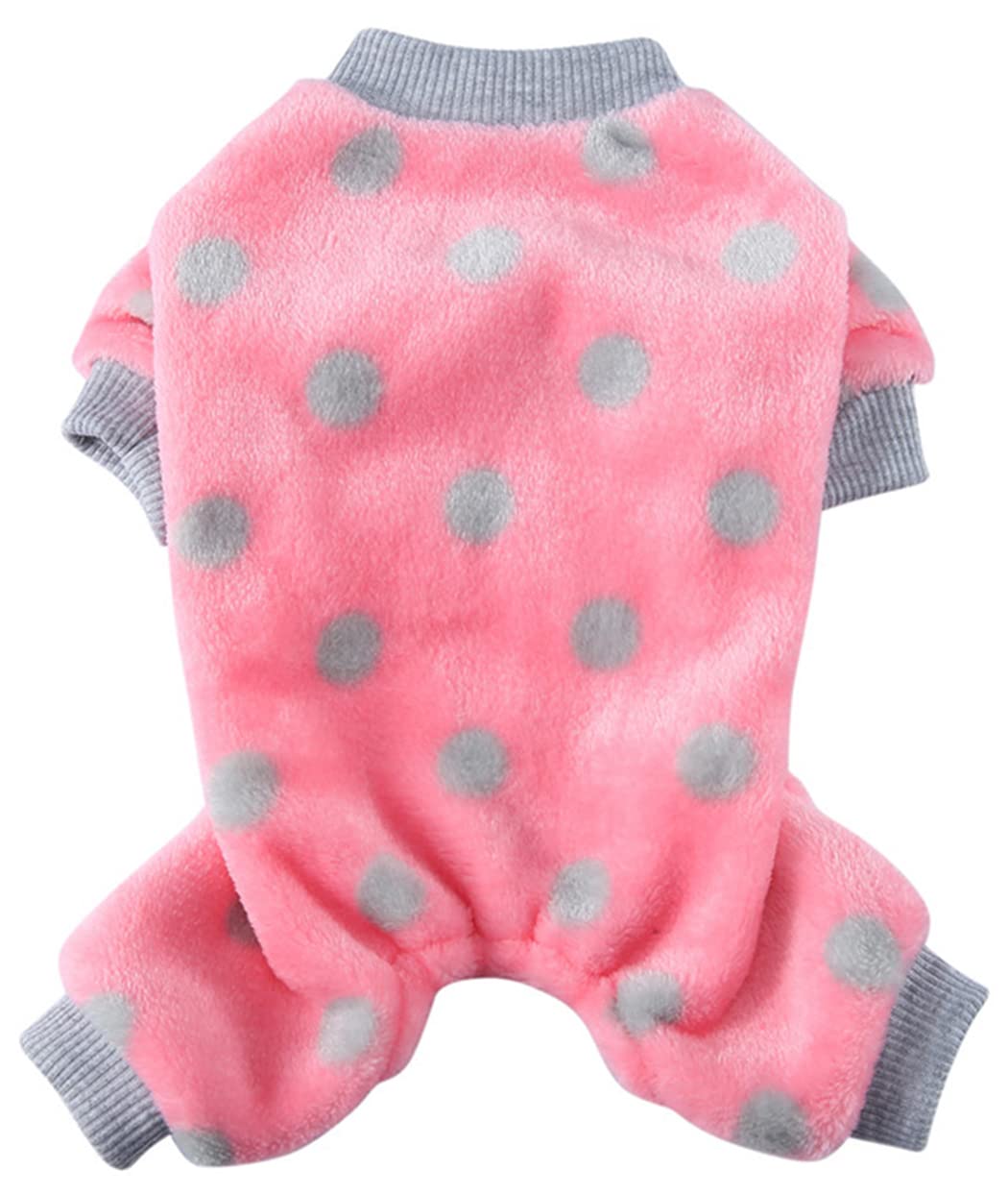 XIAOYU Cute Dot Pattern Dog Pajamas Costumes Pet Clothes Cat Apparel Shirt Winter Holiday Cute Pjs Outfits for Small Pets, Pink, M
