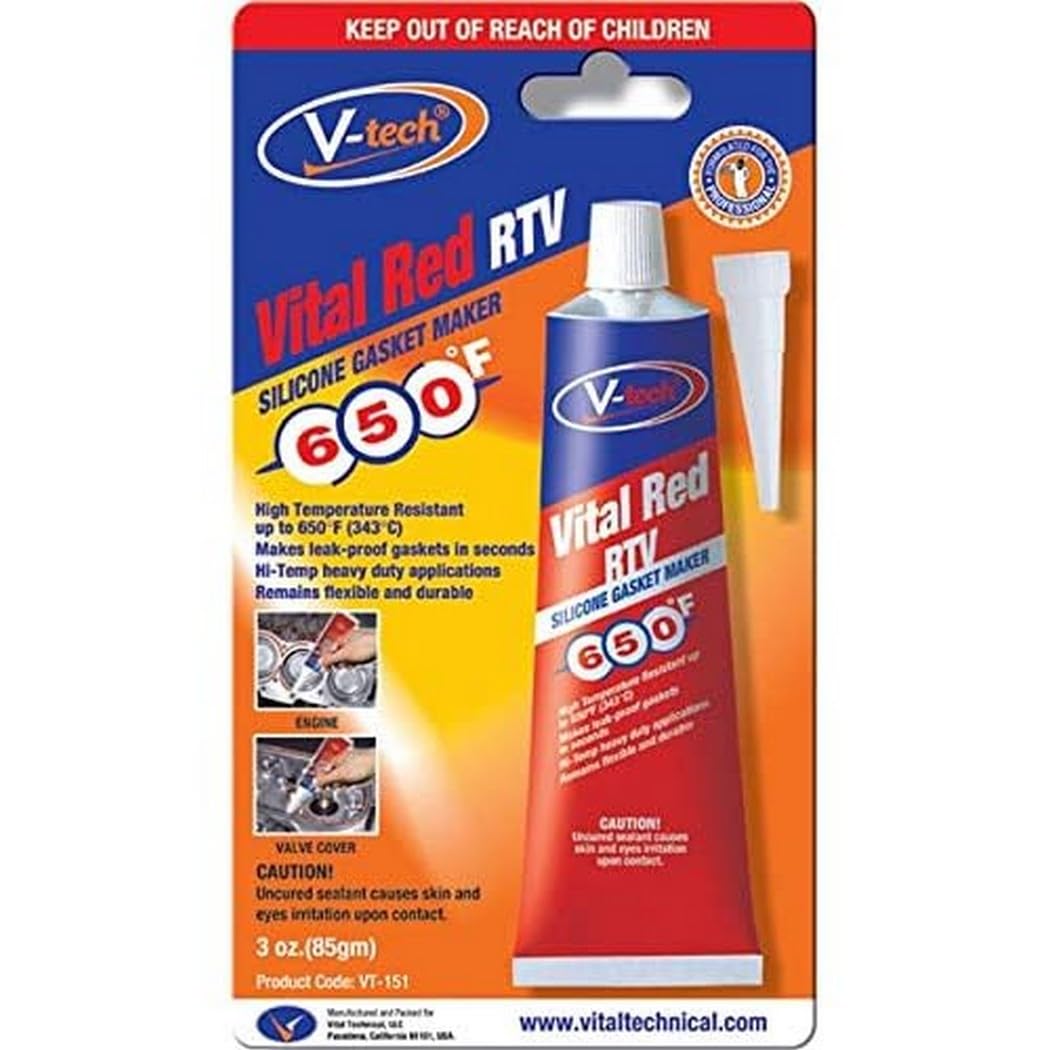 V-tech Red RTV Silicone Instant Gasket Maker 650F 85g