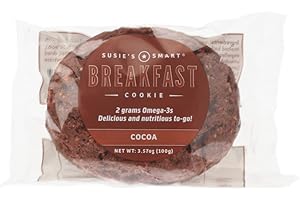 Susie's Smart Breakfast Cookie Healthy Omega3s and Protein Rich cocoa, 63 Ounce (Pack of 18)