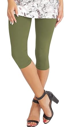 BeLady Damen Leggings 3/4 Capri aus Baumwolle Blickdichte Leggins Viele Größen Viele Farben Schwarz Grafitgrau Dunkelblau Gra
