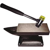 Hyecen Mini Horn Anvil Set,3Lbs Forged Iron Anvil with Rubber Hammer for Jewelry Making,Blacksmith Forge Kit,Jewelry Hammer and Block Set,Bench Block Silversmithing Tools Designed