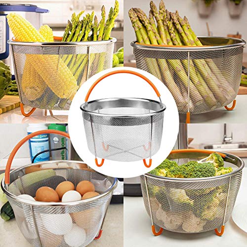 25 pieces Pressure Cooker Accessories Set Compatible with Instant Pot 6 qt 8 Quart- Steamer Basket, Springform Pan, Stackable Egg Steamer Rack, Egg Beater, Silicone Trivet Mats & More