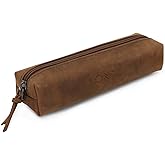 Londo Genuine Leather Zipper Pen, Pencil & Cosmetic Case