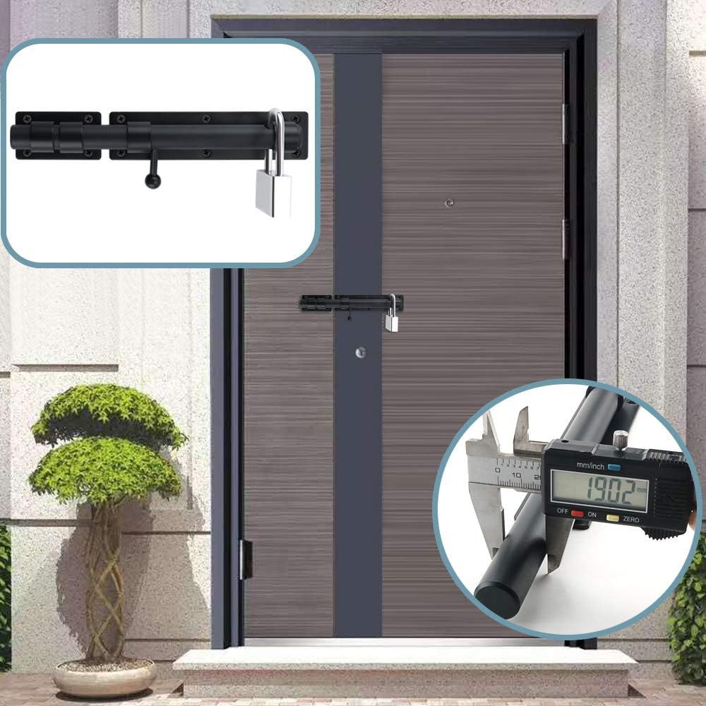 Sayayo Heavy Duty Slide Gate Latch Bolt Safety Door Lock with Padlock Hole 230MM Length, 19MM Dia Bar - Image 4