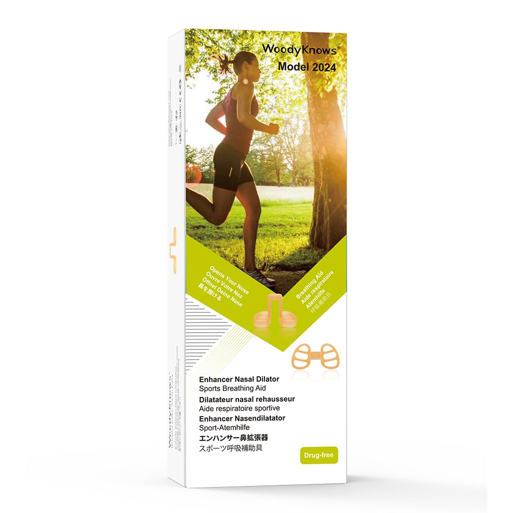 WoodyKnows Enhancer Nasal Dilator, Model 2024 Standard, improves sports airflow, nasal congestion aid (Trial XS/S/M/L)