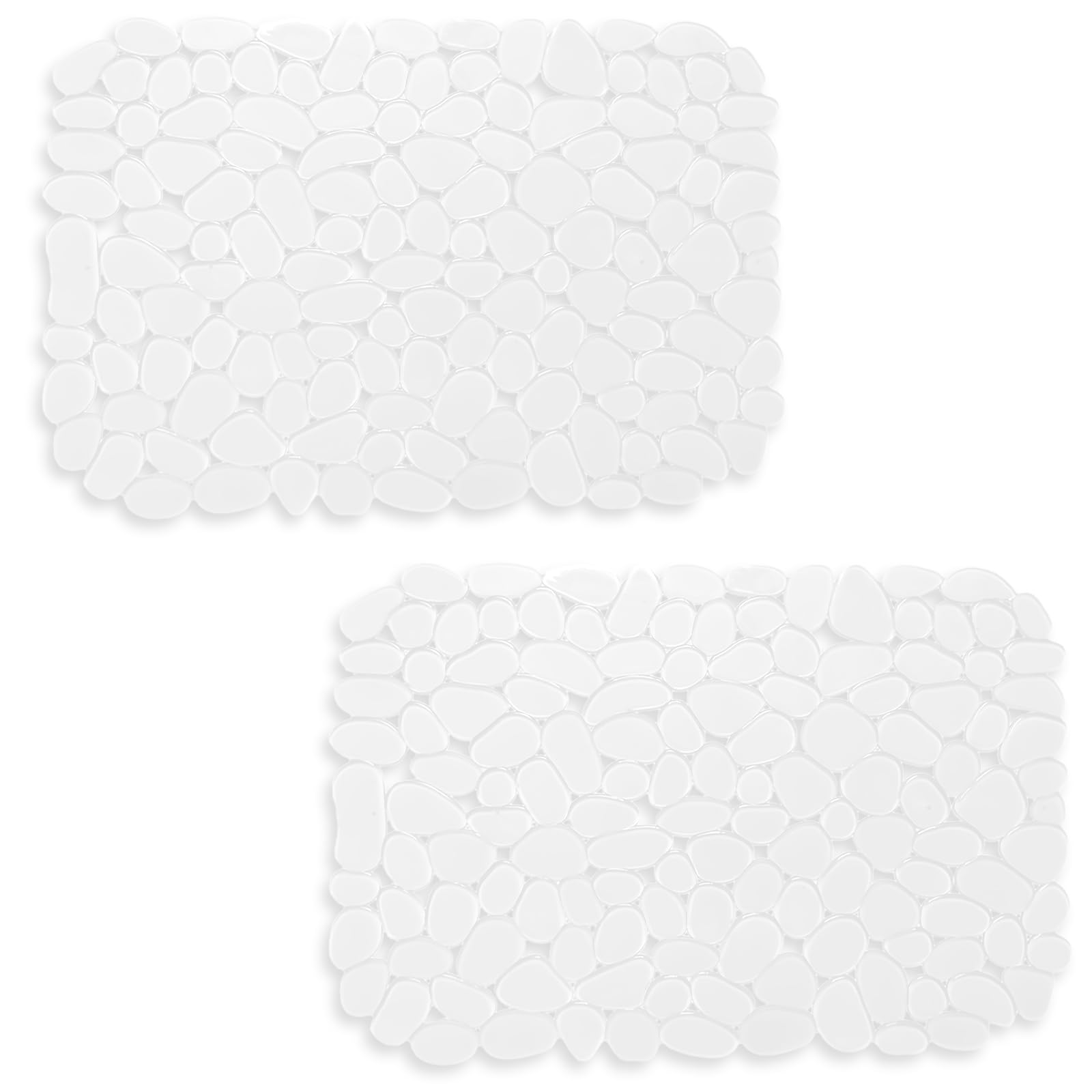 Echehi 2 Pack Sink Protector Mat, 40 x 30 cm DIY Cut Sink Protector for Kitchen Stainless Steel Sink, Fast Draining Mat Sink Protector for Dishes and Glassware. Clear