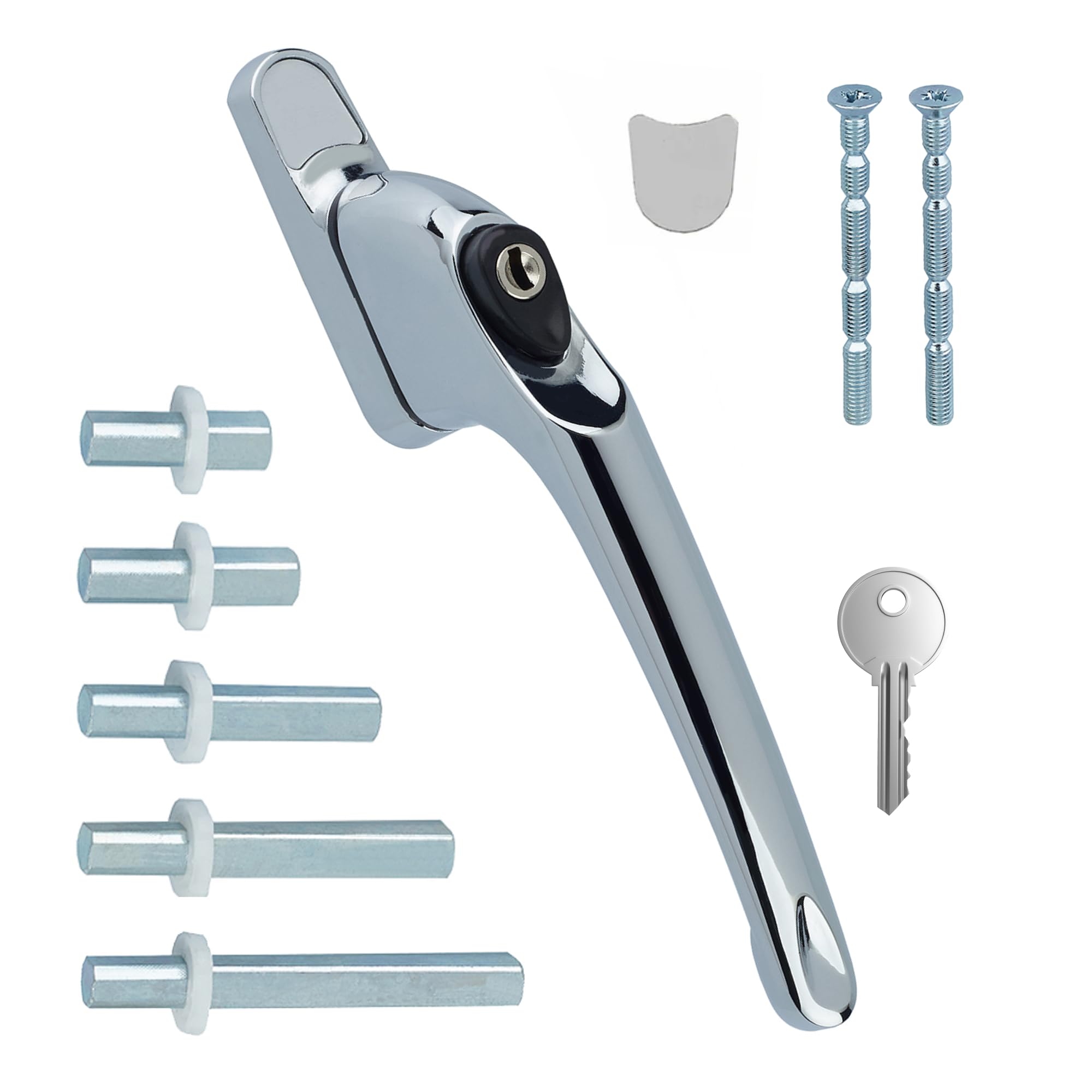 FixRello PVC Window Handles for uPVC Windows - Handle for uPVC Windows and Double Glazing (1, Chrome) — image 1