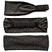 Headbands with Button for Nurse Doctors Mask Ear Saver Bands Relieving Pressure from Ears Set of 2 (Black)