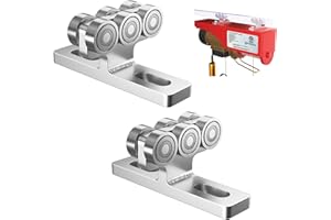 Noliven 2 PCS 6 Wheel T Type Trolley Assembly Electric Hoist, Easy Installation Roller Trolley Silent for use with 1-5/8" Wid