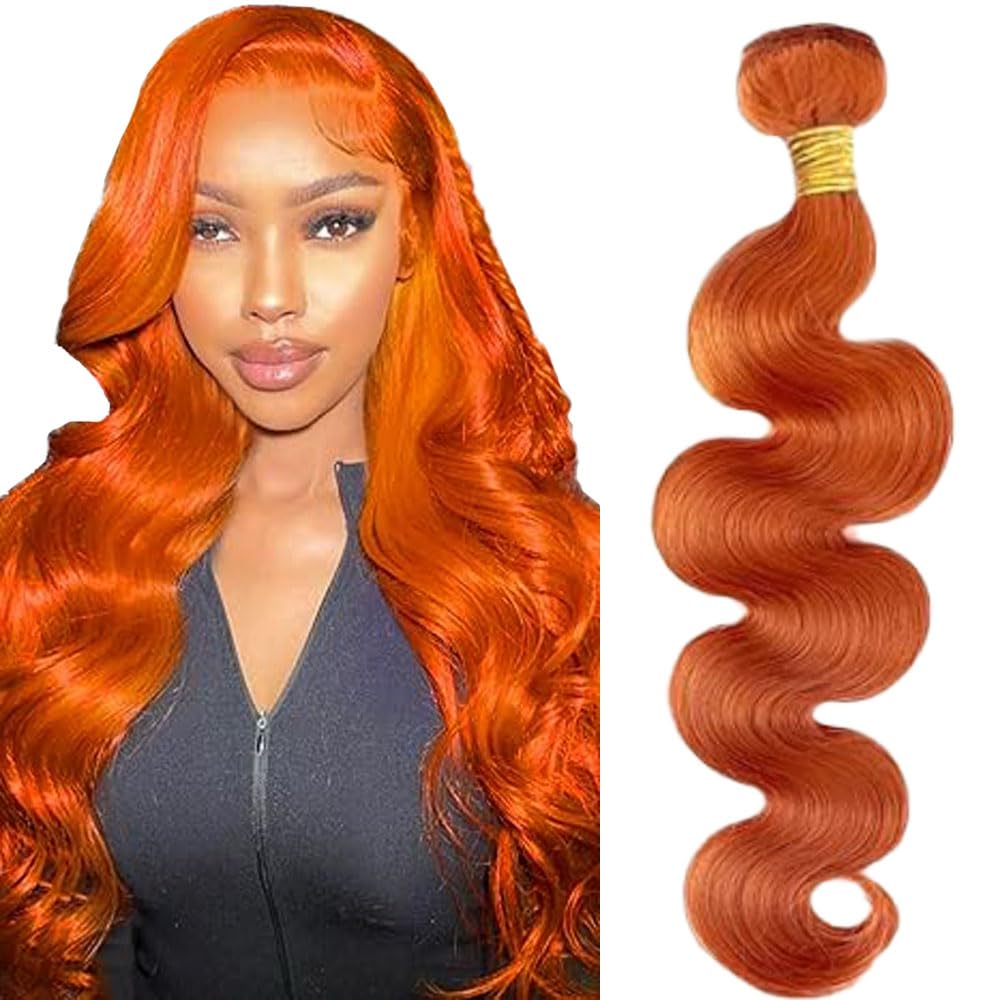 Photo 1 of #350 Ginger Orange Human Hair Bundles 18 Inch Color 350 Bundles Human Hair Extension Body Wave 1 Bundle Orange Ginger Unprocessed Brazilian Virgin Hair 100G/PC